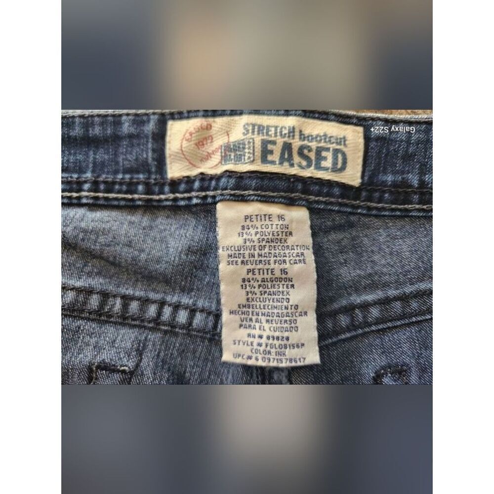 15 Faded Glory Stretch Bootcut petite Women's Blue Jeans-Pocket Stitch Detail - Picture 4 of 7